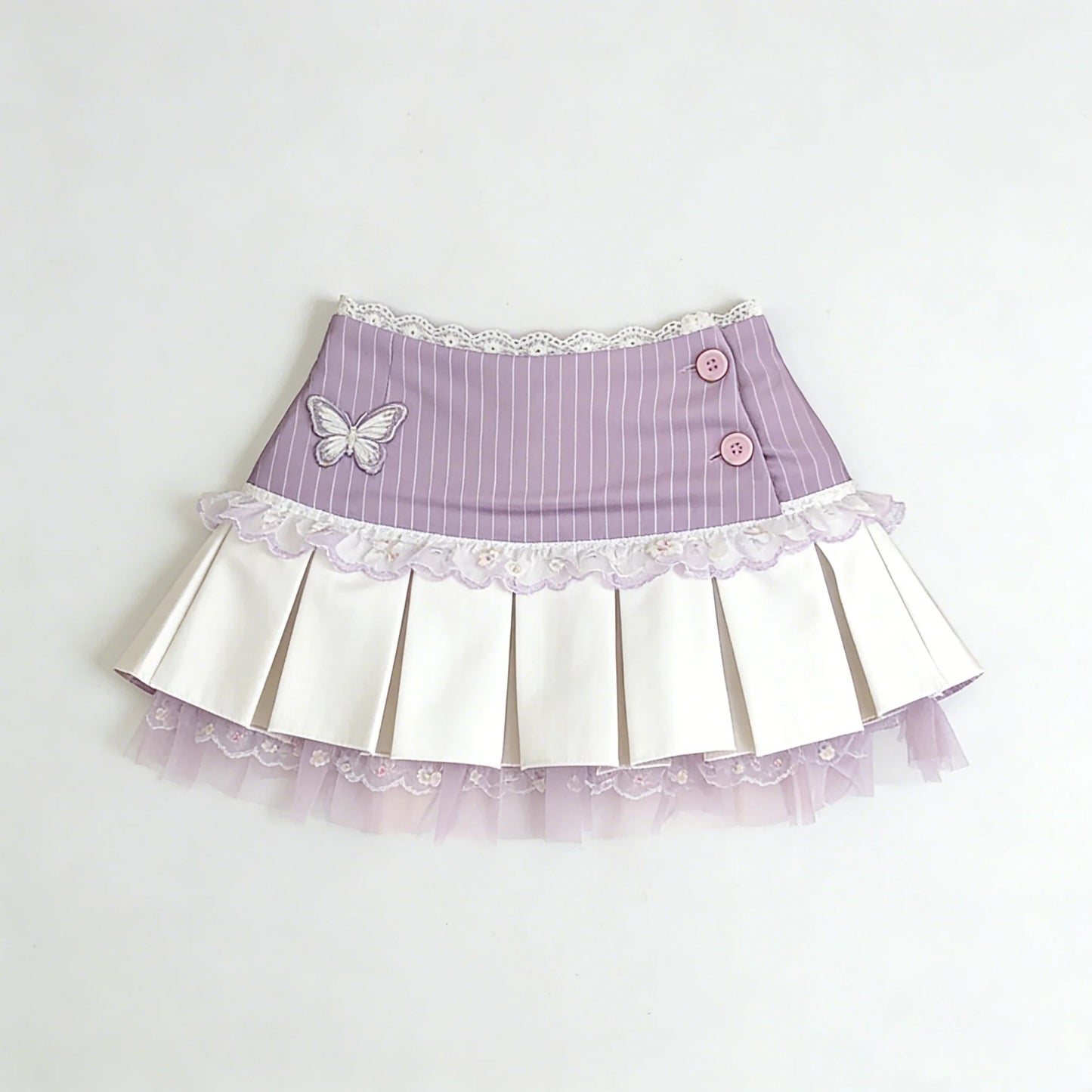 Purple Butterfly Stripe Skirt