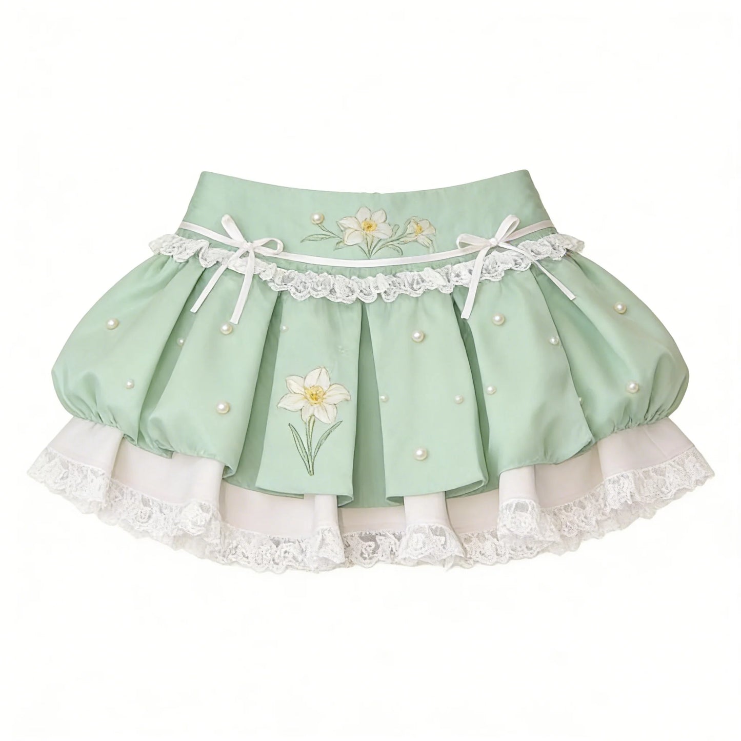 Mint Daffodil Bubble Skirt