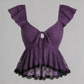 Purple Lace Peplum Top
